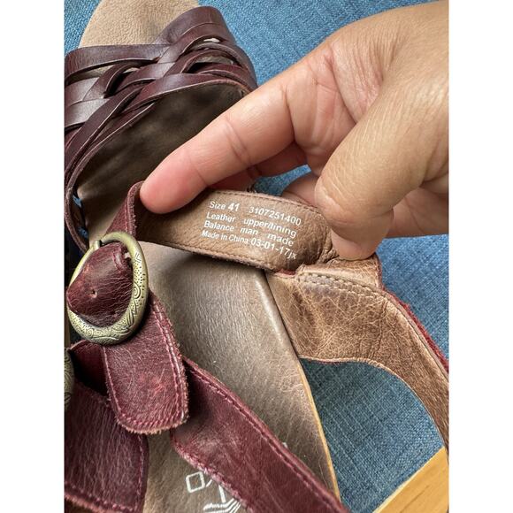 Dansko Dawson platform heeled sandals in a ruby vintage pull-up leather Size 41 - Picture 5 of 5